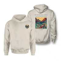 Thumbnail for VINTAGE G4193 - The River Bar Landing - Double-Side Hoodie design on khaki double side
