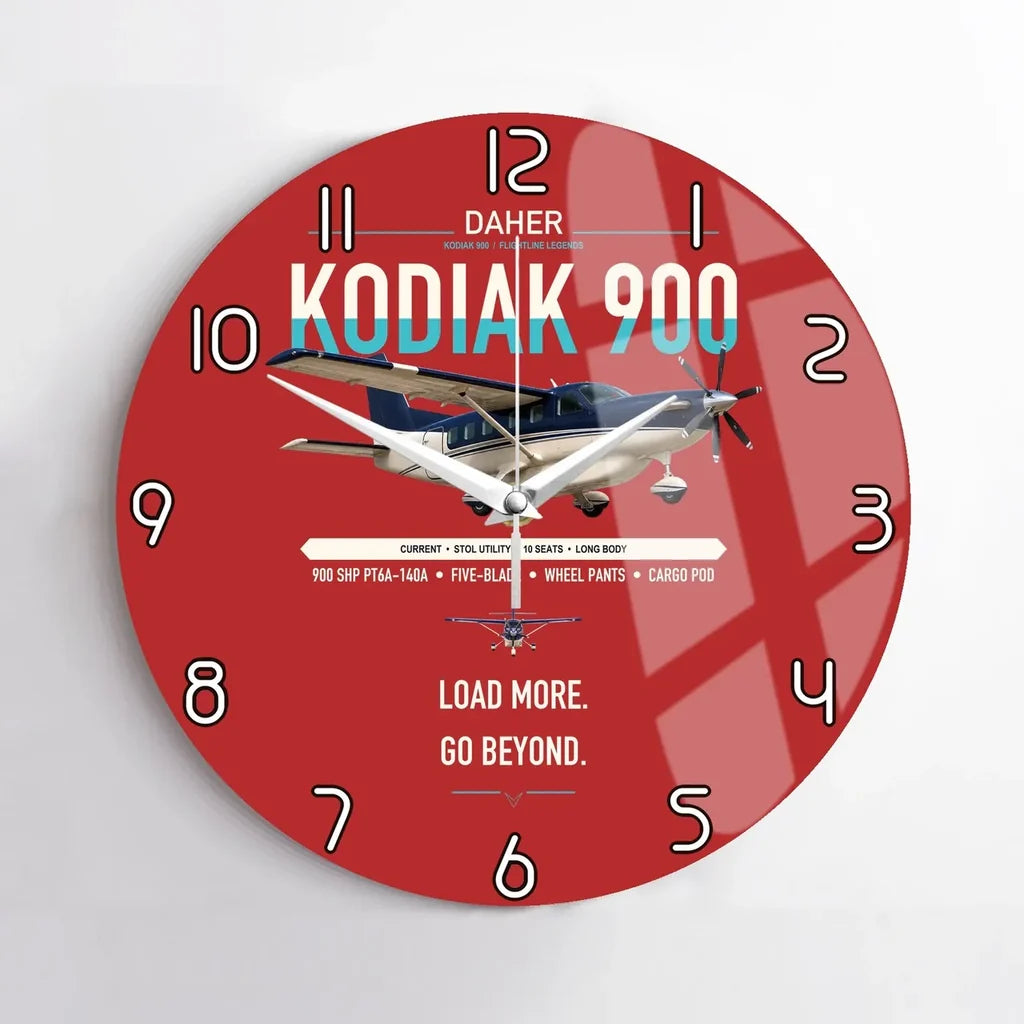 Daher Kodiak 900 design on red no frame wall clock