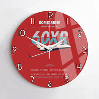 Thumbnail for Bombardier Learjet 60XR design on red no frame wall clock