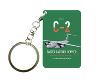 Thumbnail for Kawasaki C-2 design on green designed key chain, double-side print