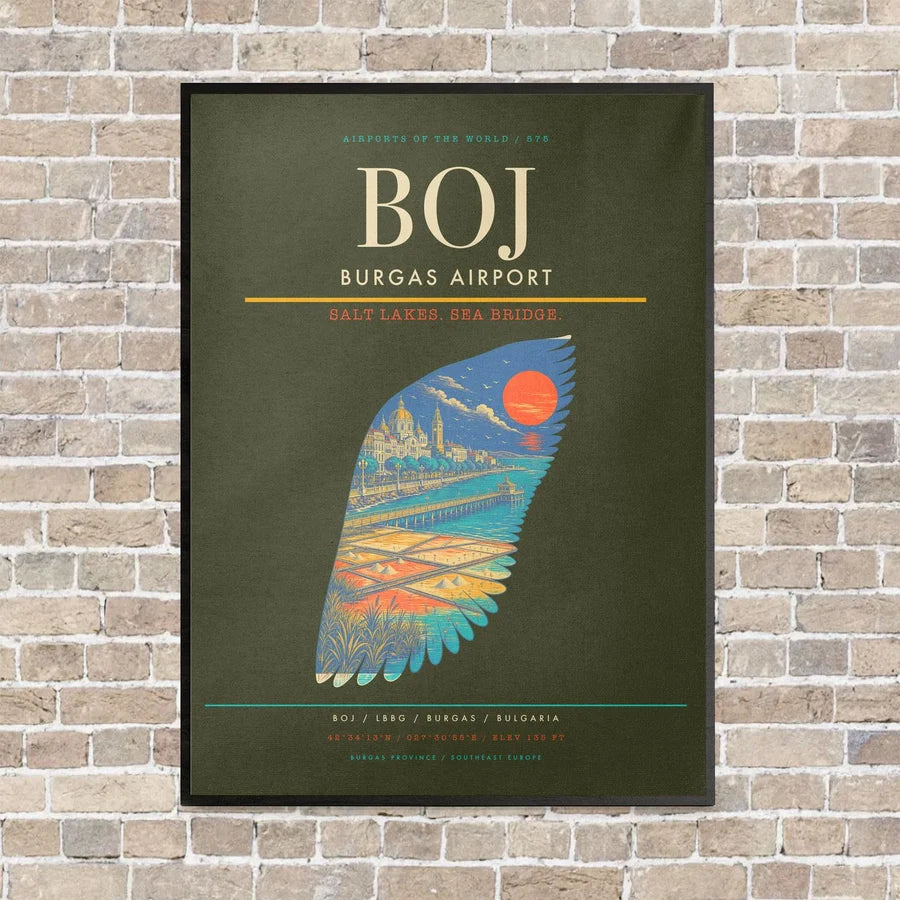 Burgas Airport BOJ - Canvas Framed - Green Army