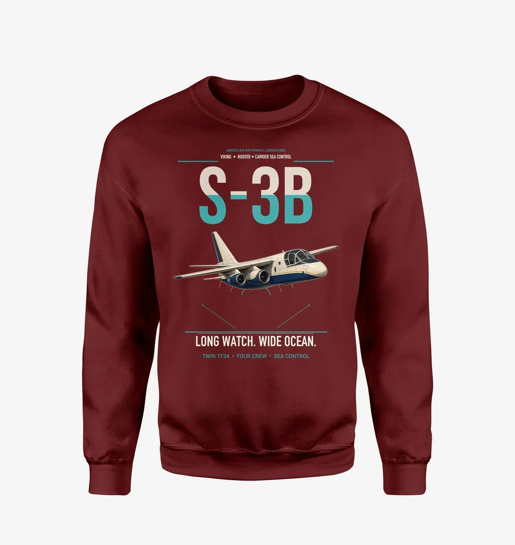 S-3B Viking design on wine red sweatshirt