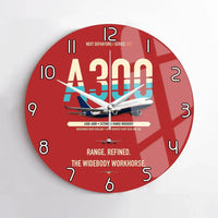 Thumbnail for Airbus A300-600R design on red no frame wall clock