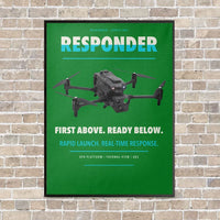 Thumbnail for BRINC Responder vertical canvas print - framed - green background