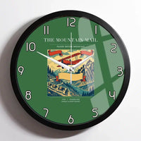 Thumbnail for VINTAGE G4038 - The Mountain Mail - Designed Wall Clocks design on green framed