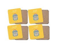 Thumbnail for Rodriguez Ballon International Airport AQP Coaster 4-Pieces-Set - Yellow