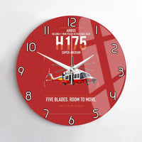 Thumbnail for Airbus H175 design on red no frame wall clock