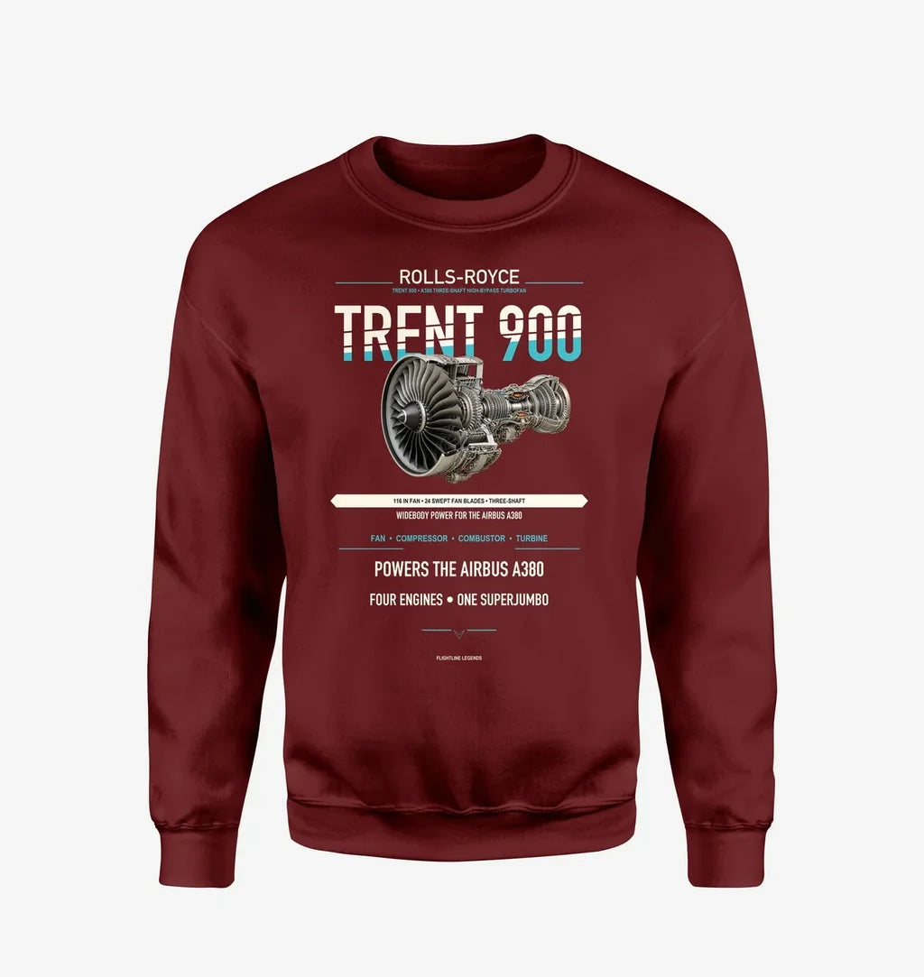 TRENT 900 design on wine red sweatshirt