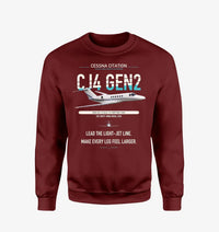 Thumbnail for Cessna Citation CJ4 Gen2 design on wine red sweatshirt
