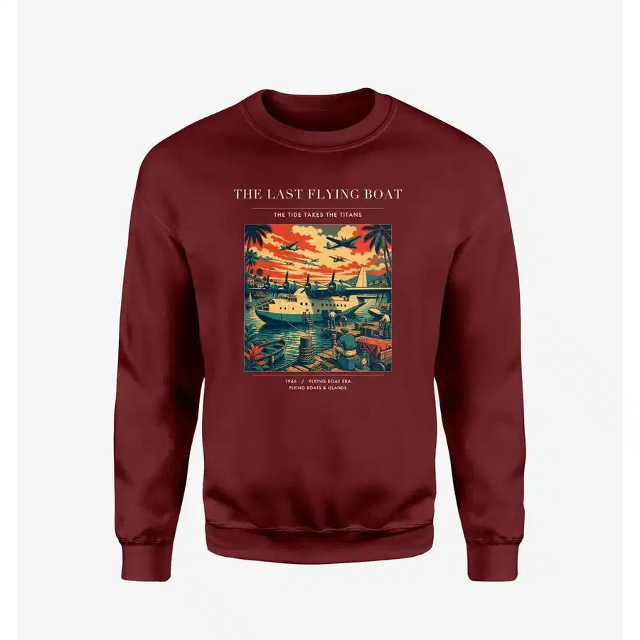 VINTAGE G4079 - The Last Flying Boat - Designed Sweatshirts design on winered