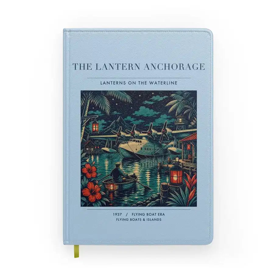 VINTAGE G4187 - The Lantern Anchorage - Designed Notebooks design on lightblue