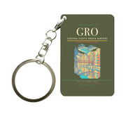 Thumbnail for Girona–Costa Brava Airport (GRO) design on green army key chain