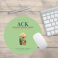 Thumbnail for Nantucket Memorial Airport (ACK) design on light green round mouse pad