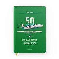 Thumbnail for Fokker 50 design on green notebook