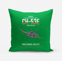 Thumbnail for Sikorsky CH-53E Super Stallion design on green pillow