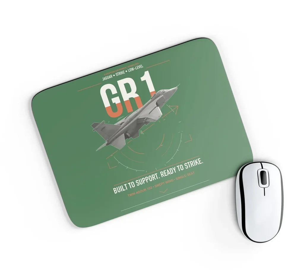 SEPECAT Jaguar GR1 design on green rectangle mouse pad