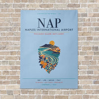 Thumbnail for Naples International Airport NAP vertical canvas print - no frame - light blue background