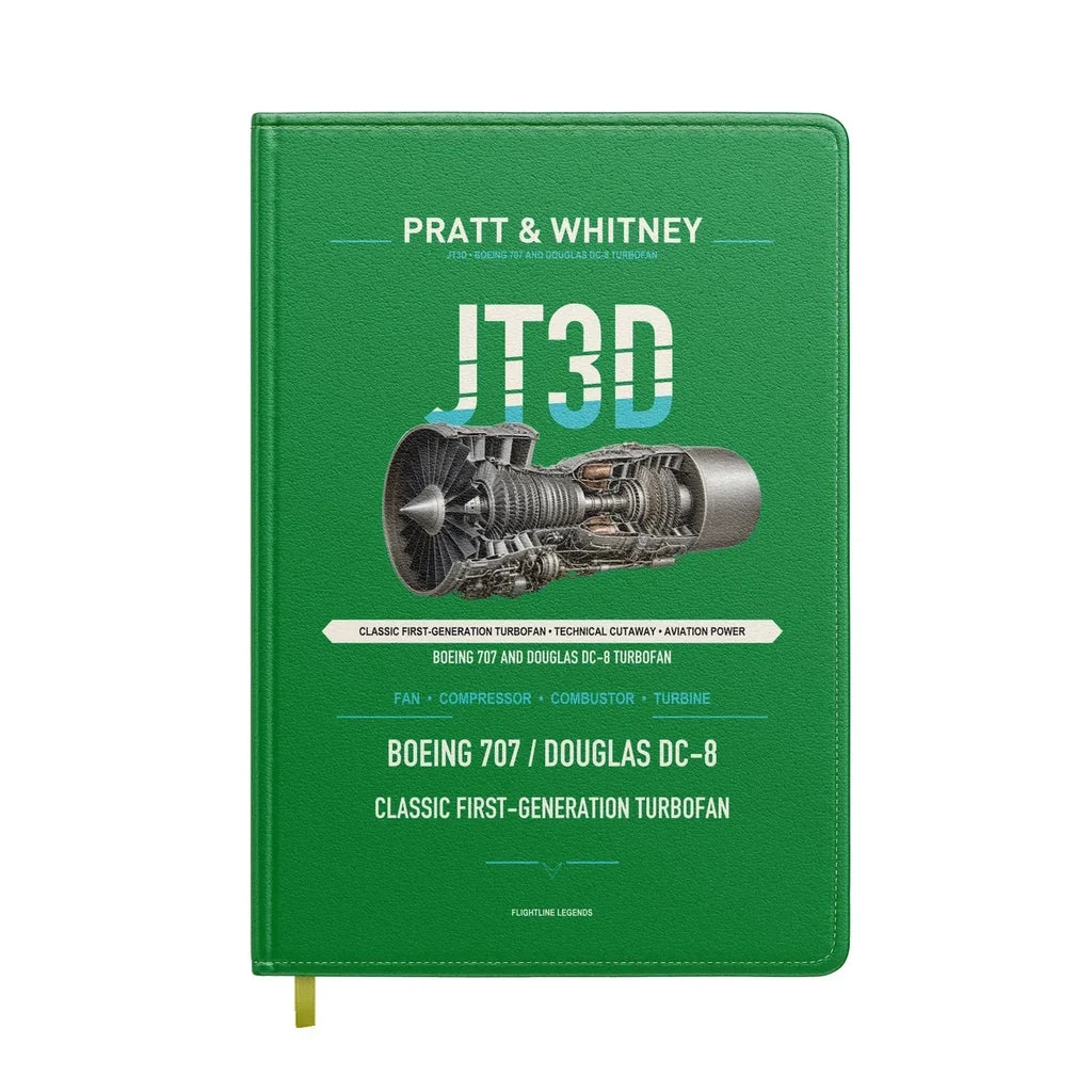JT3D design on green notebook
