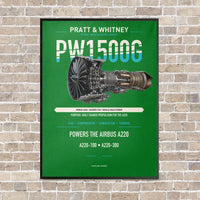 Thumbnail for PW1500G vertical canvas print - framed - green background