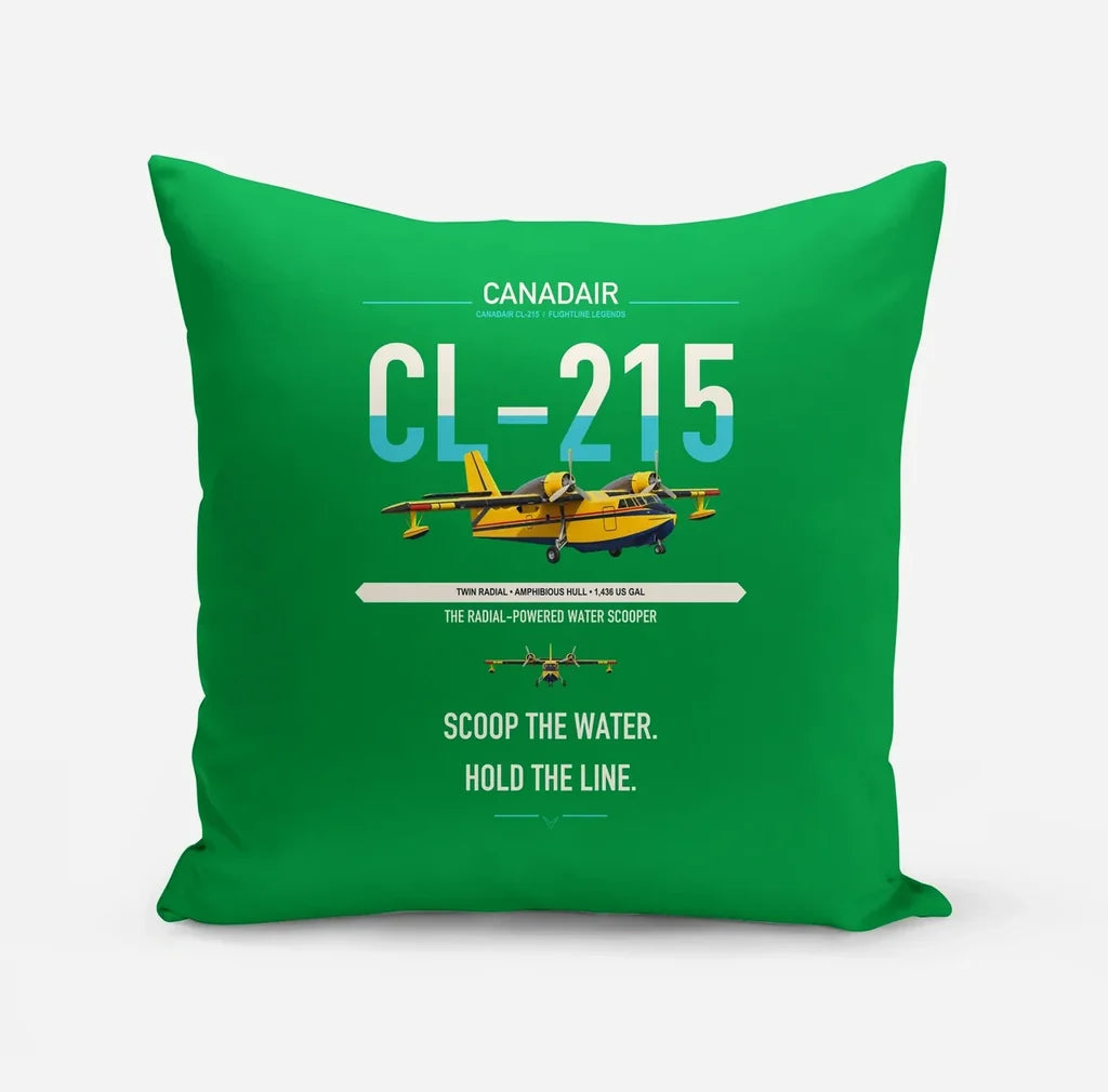 Canadair CL-215 design on green pillow