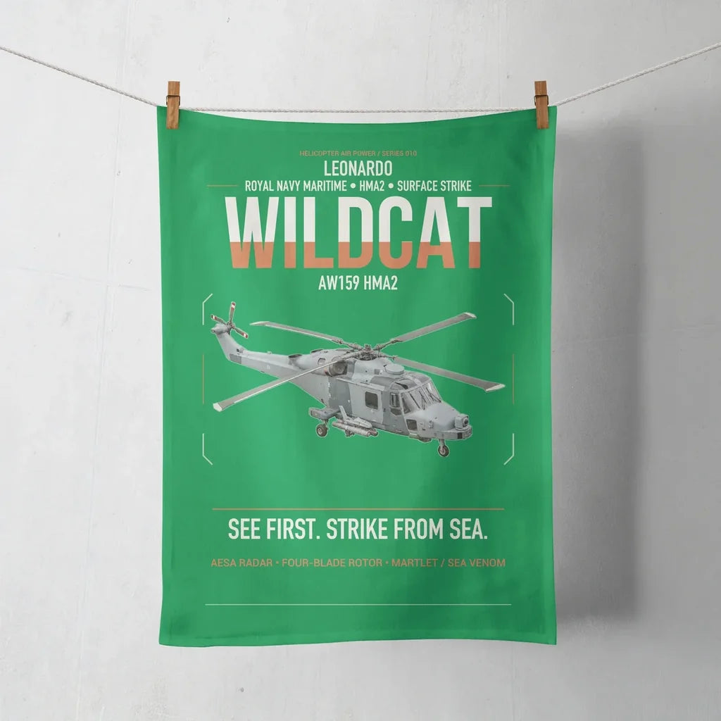 Leonardo AW159 Wildcat HMA2 design on green towel