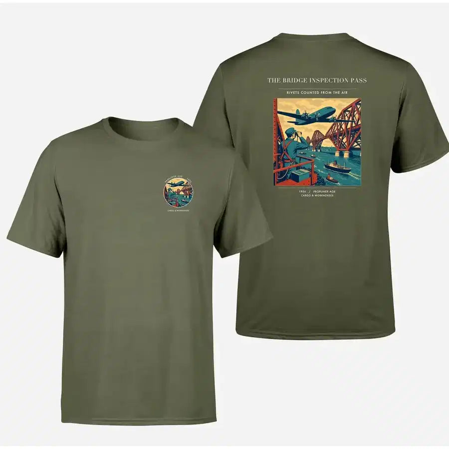 VINTAGE G4482 - The Bridge Inspection Pass - Double-Side T-Shirt design on greenarmy double side t shirt