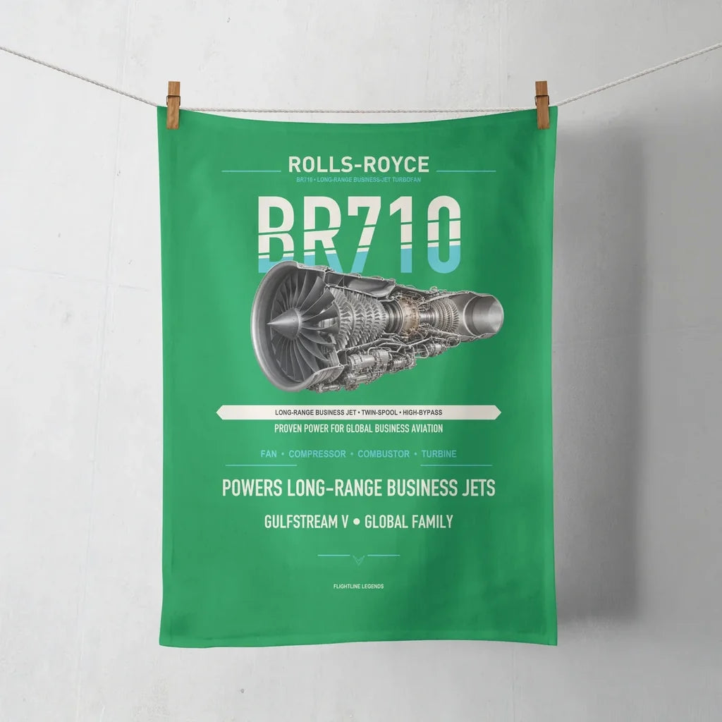 BR710 design on green towel
