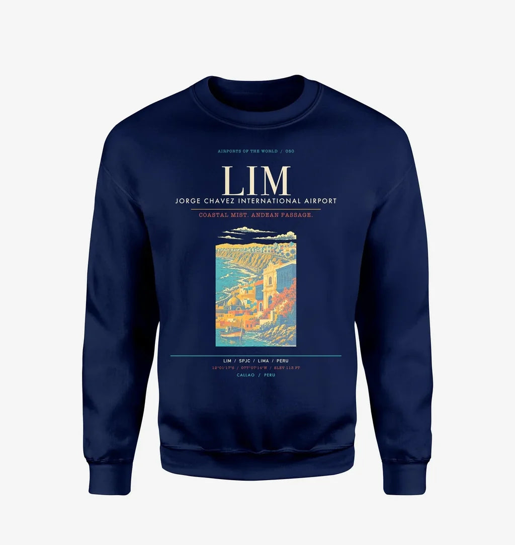 Lima Jorge Chavez International Airport LIM Sweatshirt - Navy Blue