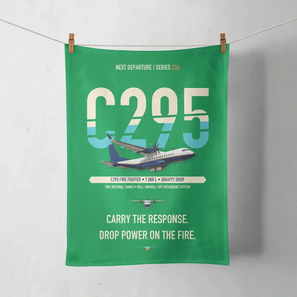 Airbus C295 Firefighter design on green towel