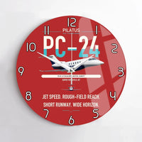 Thumbnail for Pilatus PC-24 design on red no frame wall clock