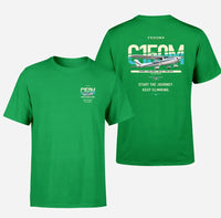 Thumbnail for Cessna 150M design on green t-shirt, double-side print