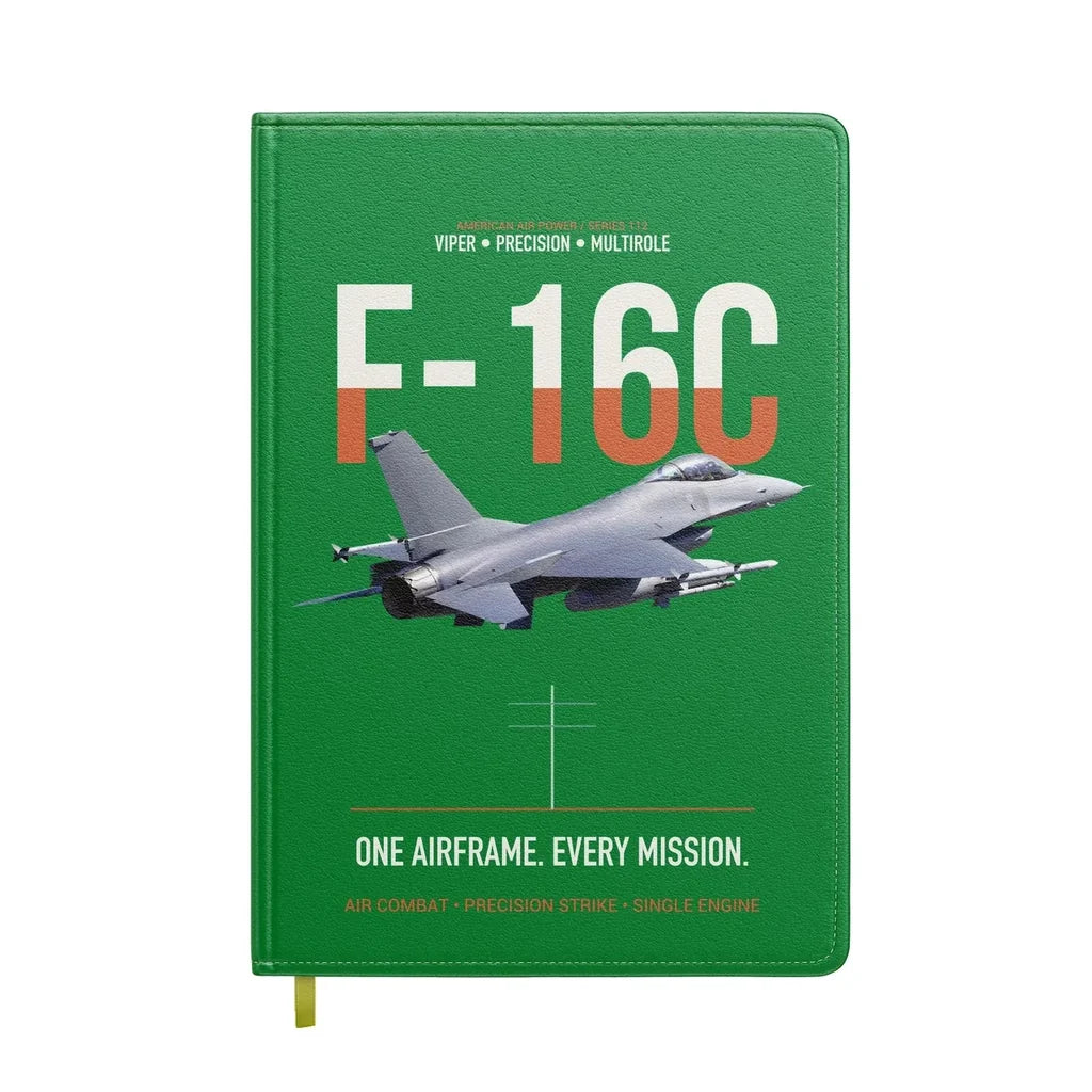 F-16C Fighting Falcon One Airframe Every Mission design on green notebook