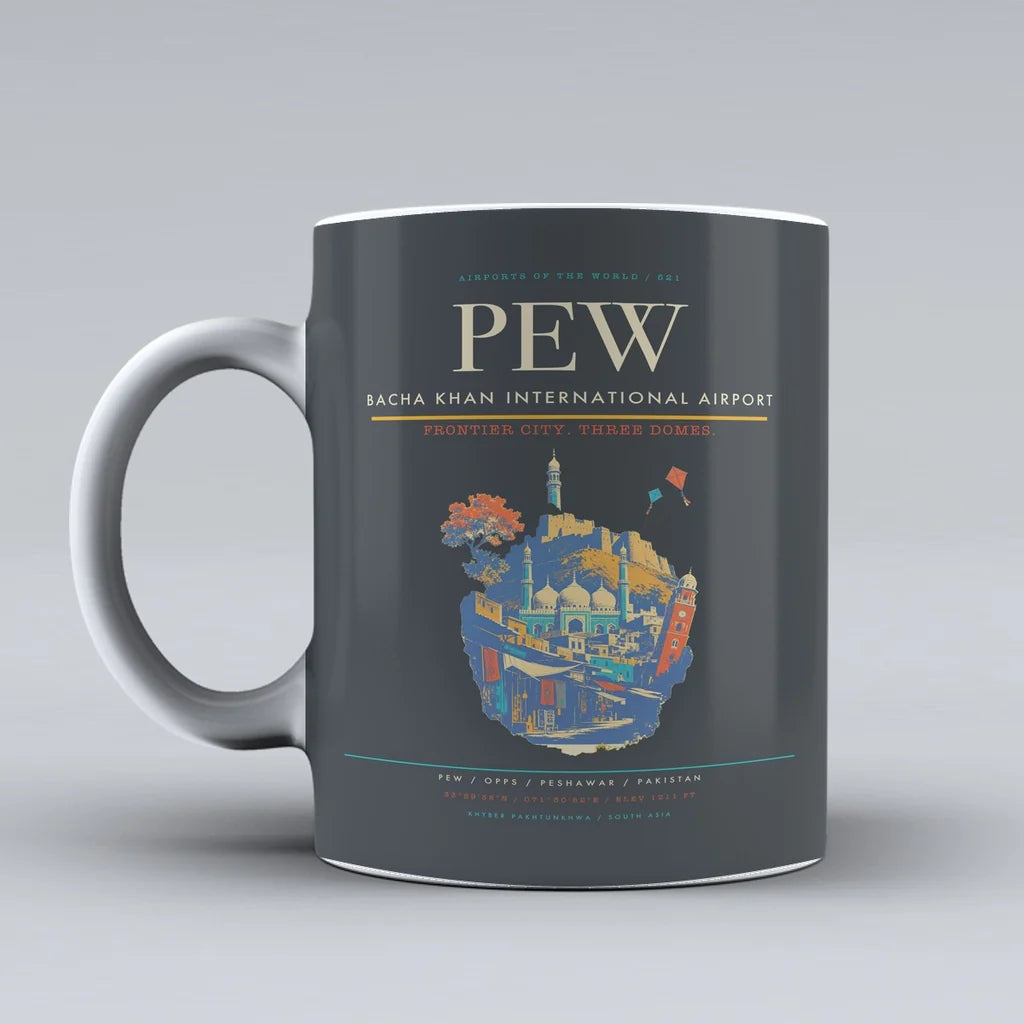 Bacha Khan International Airport PEW Mug - Gray