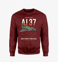 Thumbnail for Saab AJ 37 Viggen design on wine red sweatshirt