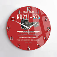 Thumbnail for RB211-524 design on red no frame wall clock