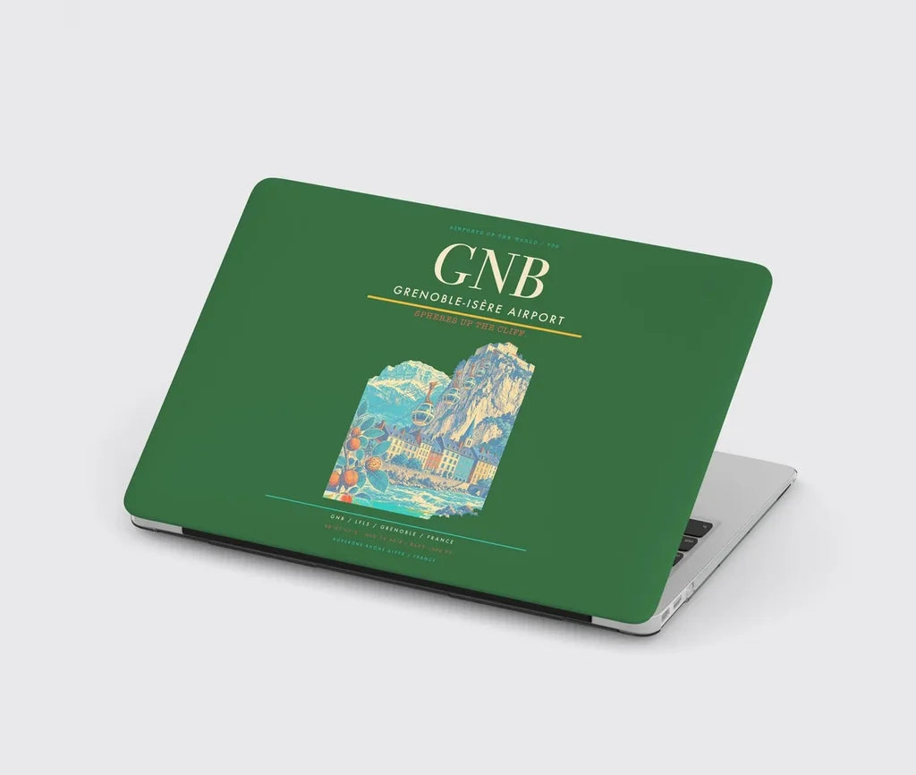Grenoble-Isère Airport (GNB) design on green MacBook case