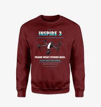 Thumbnail for DJI Inspire 3 design on wine red sweatshirt