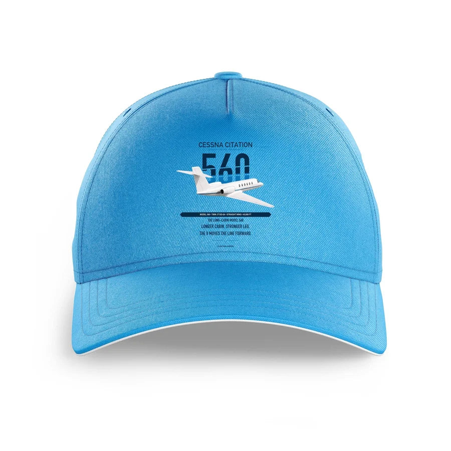 Cessna Citation 560 - Citation V design on light blue printed hat