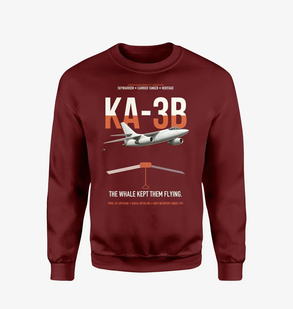 KA-3B Skywarrior design on wine red sweatshirt