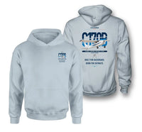 Thumbnail for Cessna 170B design on light blue double-side hoodie, double-side print