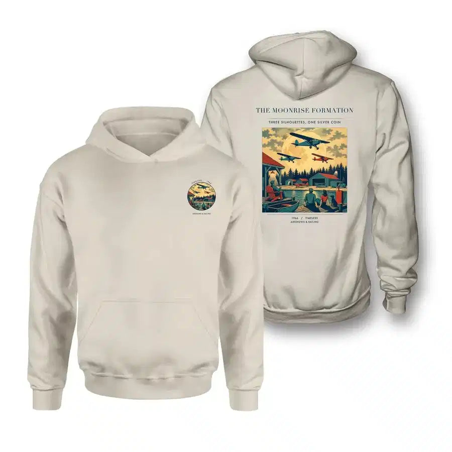 VINTAGE G4431 - The Moonrise Formation - Double-Side Hoodie design on khaki double side