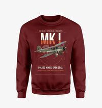 Thumbnail for Fairey Swordfish Mk I design on wine red sweatshirt
