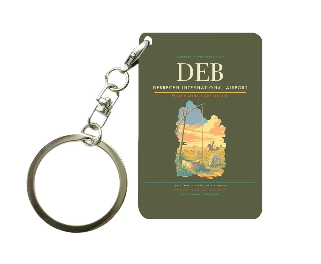 Debrecen International Airport (DEB) design on green army key chain