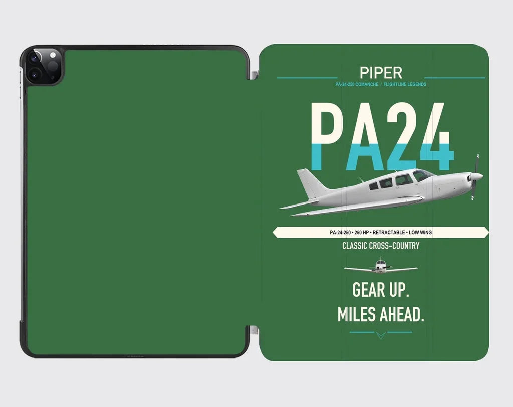 Piper PA-24-250 Comanche 250 design on green ipad tablet case