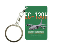 Thumbnail for EC-130H Compass Call design on green designed key chain, double-side print