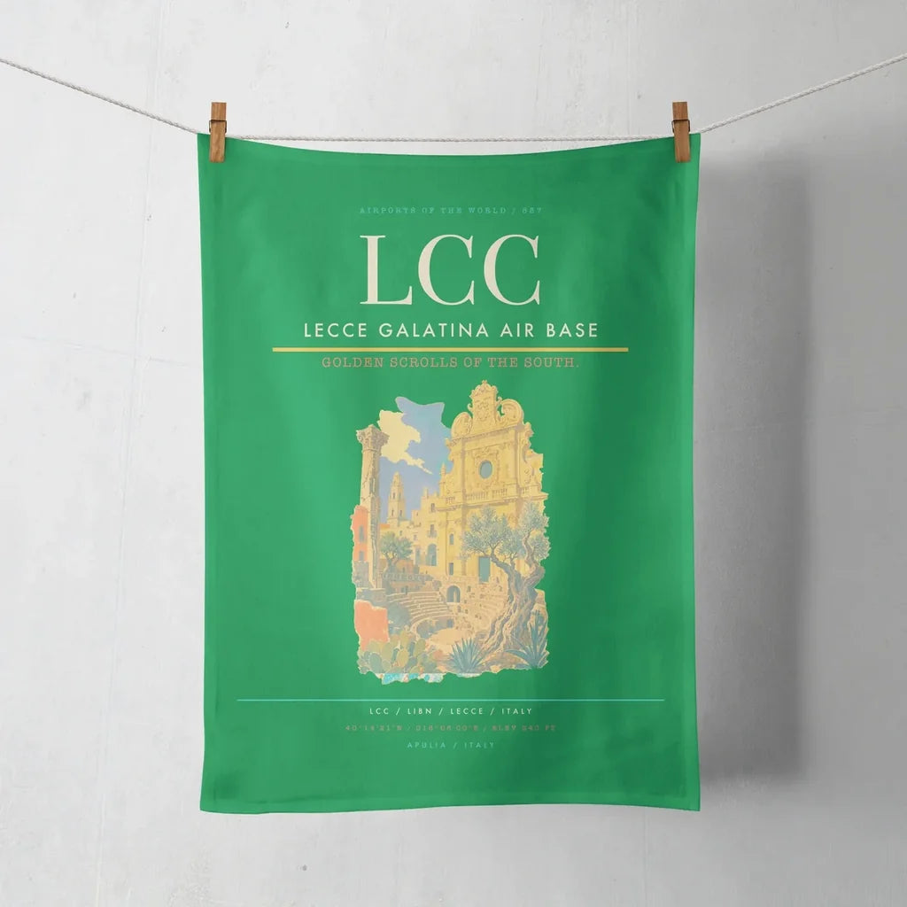 Lecce Galatina Air Base (LCC) design on green towel