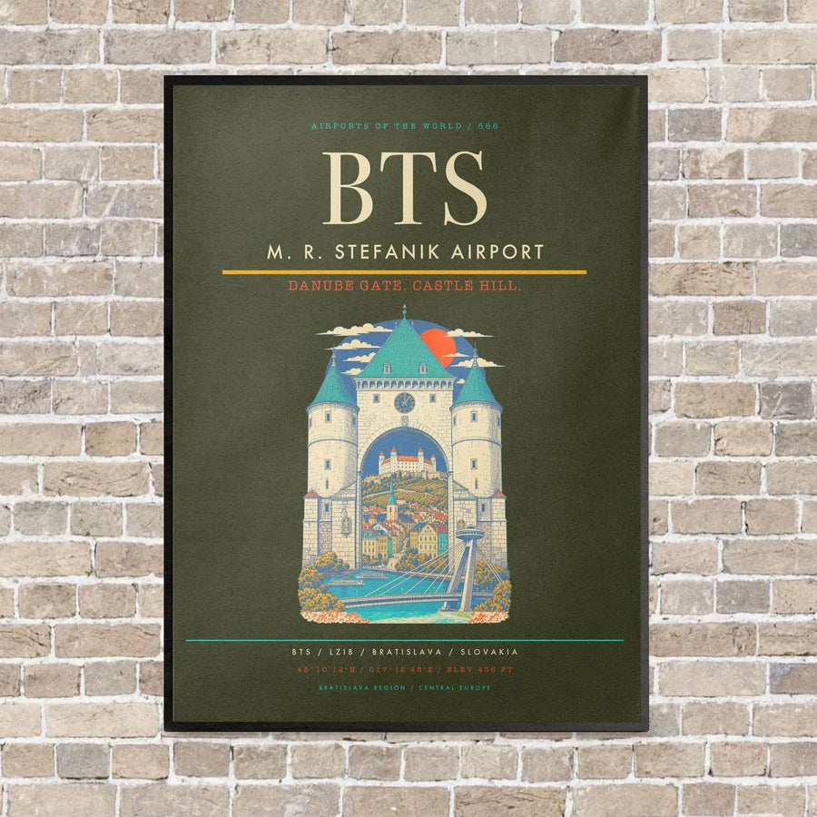 M. R. Stefanik Airport BTS - Canvas Framed - Green Army