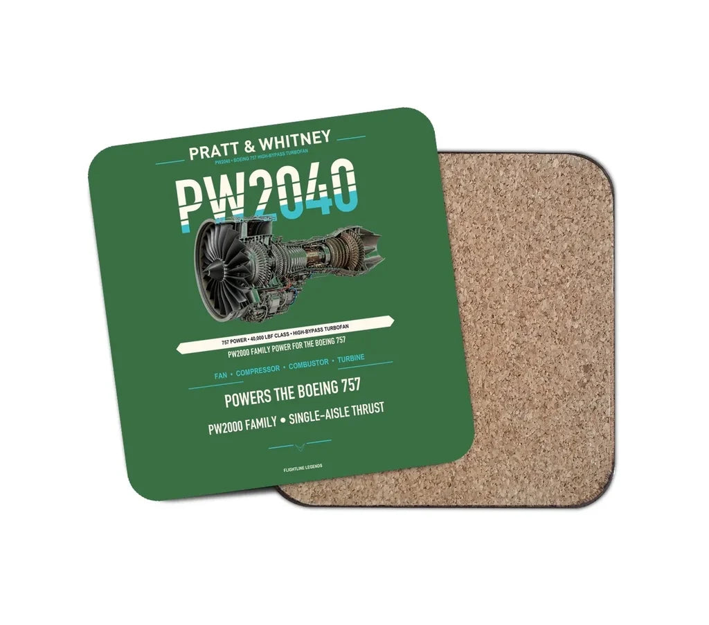 PW2040 design on green 1 piece coaster