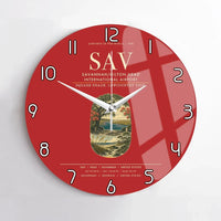 Thumbnail for Savannah-Hilton Head International Airport (SAV) design on red no frame wall clock