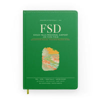 Thumbnail for Sioux Falls Regional Airport Joe Foss Field (FSD) design on green notebook